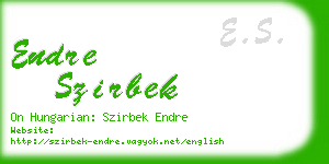 endre szirbek business card